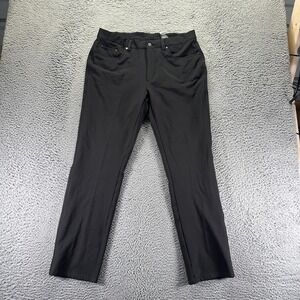 Greg Norman Pant Men 34x30 Black Polyester Golf Performance Straight Leg Stretch